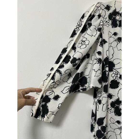 Vintage I Magnin House Dress Sleep Pajama David Brown Floral Small Oversized - Picture 6 of 11